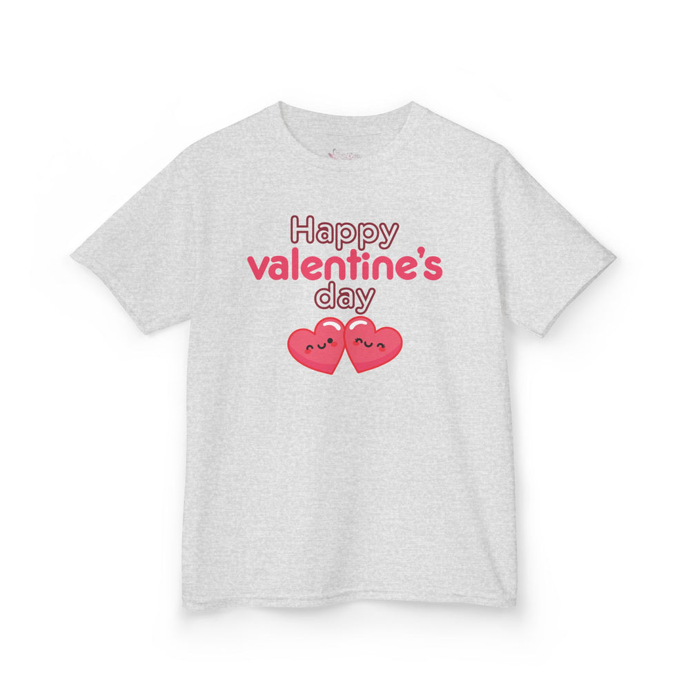 Kids Happy Valentine’s Day T-Shirt – Youth Modern Typography Graphic Tee – Soft Cotton Holiday School Shirt for Boys & Girls