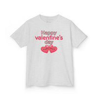 Kids Happy Valentine’s Day T-Shirt – Youth Modern Typography Graphic Tee – Soft Cotton Holiday School Shirt for Boys & Girls
