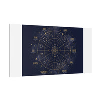 Gold Zodiac Wheel Canvas | Astrology Constellation Art, Cosmic Wall Print