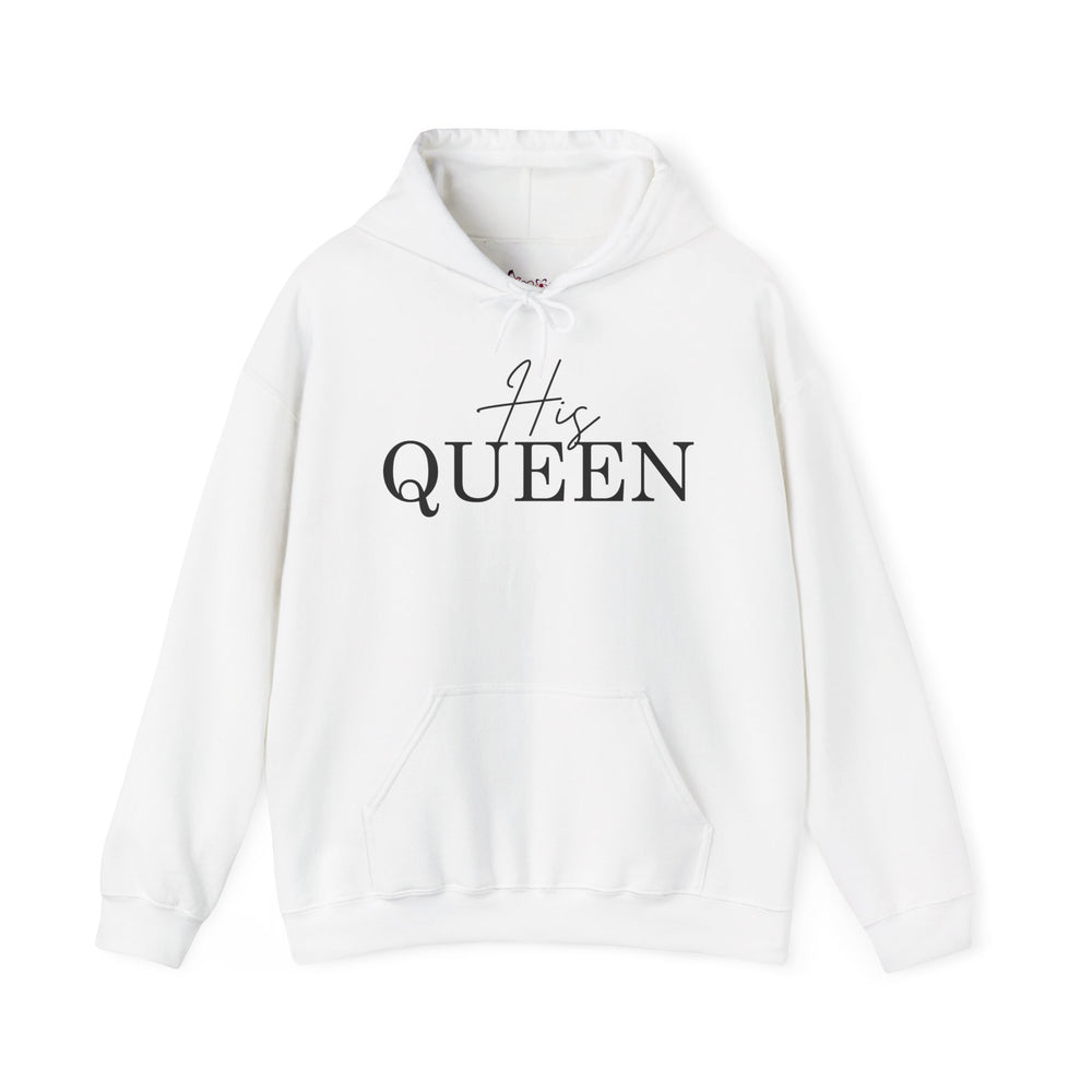 Matching  "His Queen" Unisex Hoodies – Modern Couple’s Typography Pullovers – Premium Fleece Anniversary & Valentine’s Sweatshirts