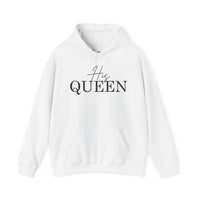 Matching  "His Queen" Unisex Hoodies – Modern Couple’s Typography Pullovers – Premium Fleece Anniversary & Valentine’s Sweatshirts