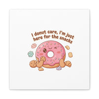 Donut Snacks Pun Canvas | Food & Snack Humor, Cozy Kawaii Art