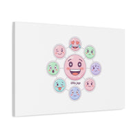 Hand-Drawn Emoticon Sticker Pattern Canvas | Cute Emoji Repeat Print