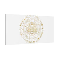 Gold Leo Zodiac Canvas, Astrological Constellation Art | Metallic Lion Wall Art