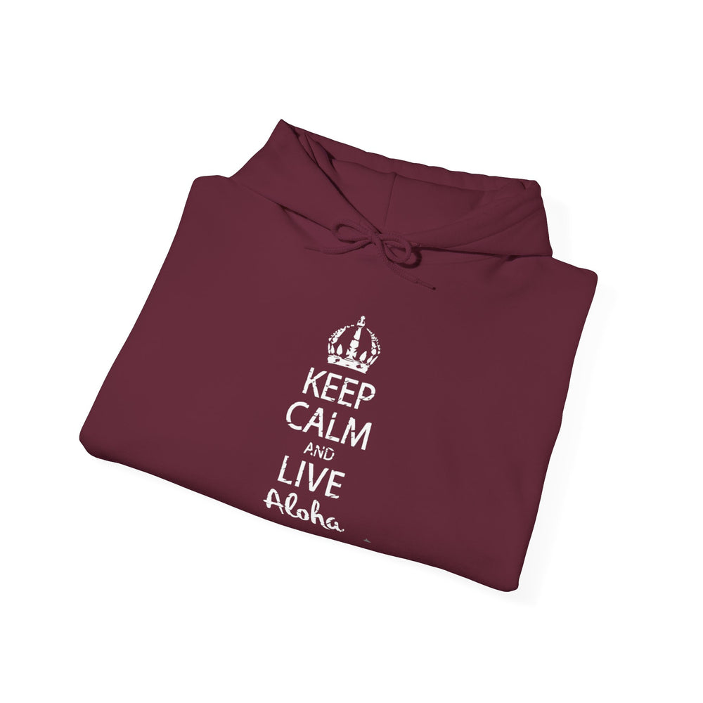 Gildan 18500 | Keep Calm and Live Aloha Unisex Hoodie – Cozy & Stylish Hawaiian-Inspired Sweatshirt