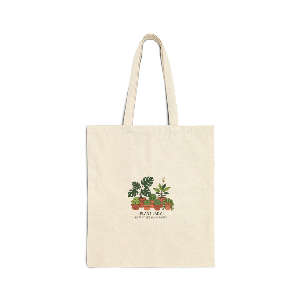 Plant Lady Tote, canvas plant parent humor tote, succulent pun, sage cream