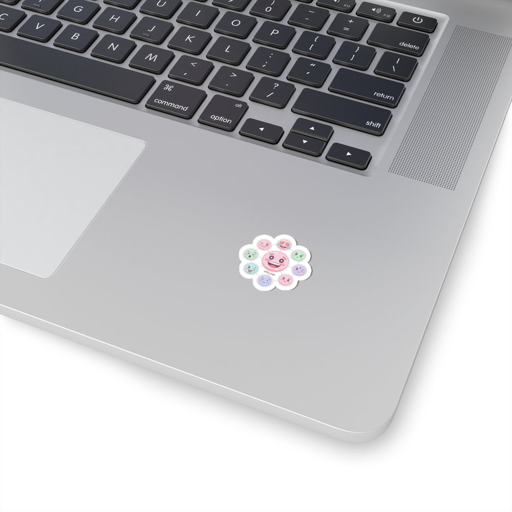 Hand-Drawn Emoticon Flower Sticker | Cute Emoji Sticker Pattern, Pastel Doodle