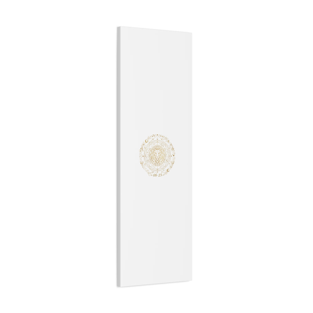 Gold Leo Zodiac Canvas, Astrological Constellation Art | Metallic Lion Wall Art