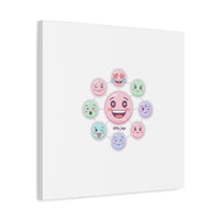 Hand-Drawn Emoticon Sticker Pattern Canvas | Cute Emoji Repeat Print