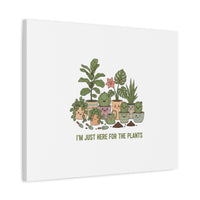 I'm Just Here for the Plants Canvas | Plant Parent Pun, Sage Botanical Wall Art