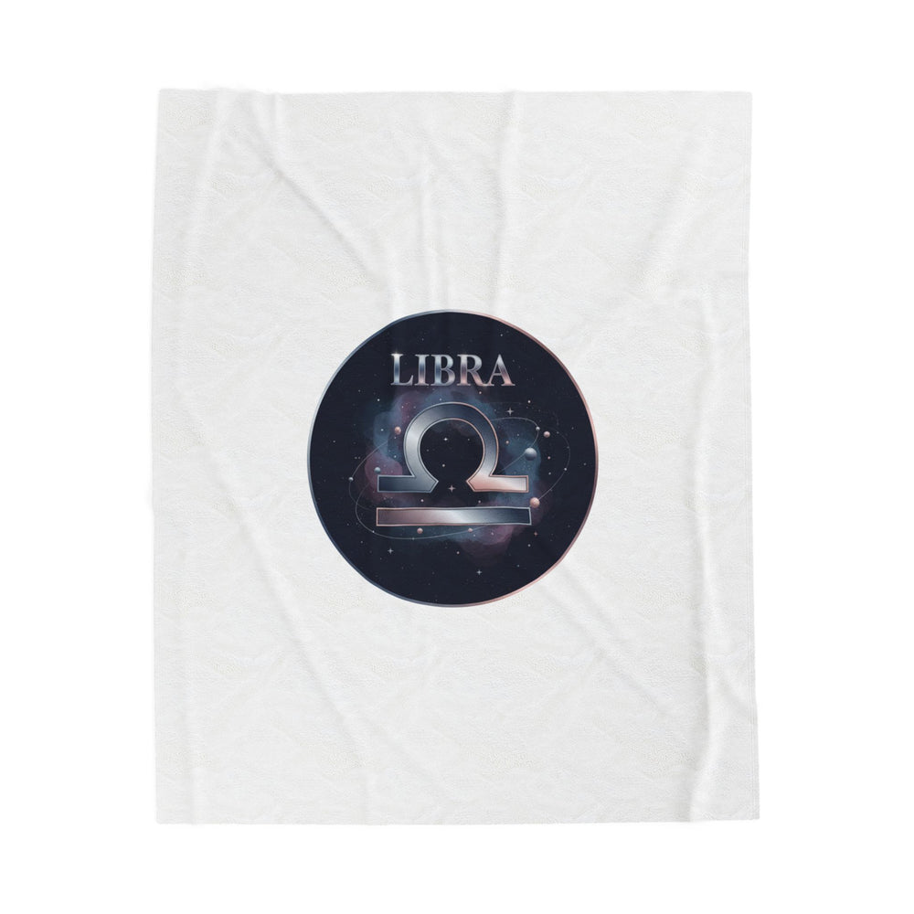 Libra Constellation Blanket | Astrological Galaxy Zodiac, Metallic Foil Accent