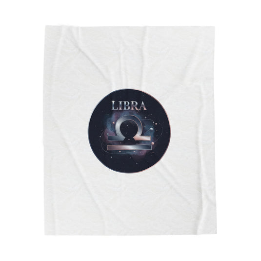 Libra Constellation Blanket | Astrological Galaxy Zodiac, Metallic Foil Accent