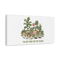 I'm Just Here for the Plants Canvas | Plant Parent Pun, Sage Botanical Wall Art