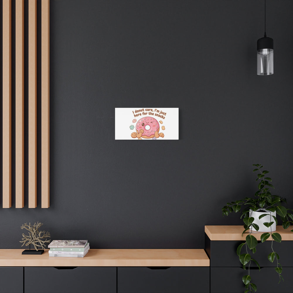 Donut Snacks Pun Canvas | Food & Snack Humor, Cozy Kawaii Art