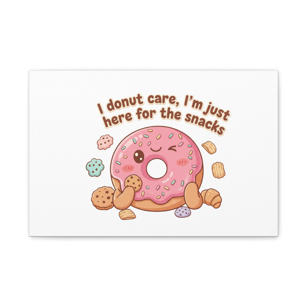 Donut Snacks Pun Canvas | Food & Snack Humor, Cozy Kawaii Art