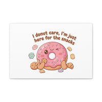 Donut Snacks Pun Canvas | Food & Snack Humor, Cozy Kawaii Art