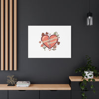 Independently Unloved Heart Print Canvas | Anti Valentine, Single Humor