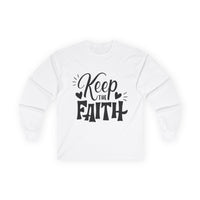 Keep The Faith Long Sleeve T-Shirt | Christian Scripture Faith Tee | Men's Christian Apparel By Gildan2400