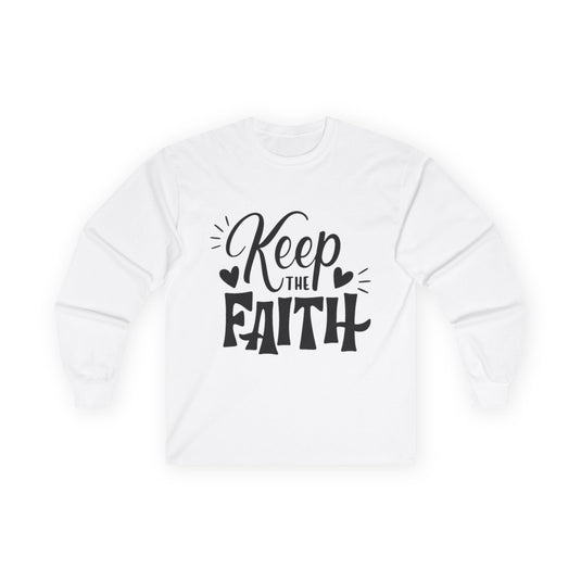 Keep The Faith Long Sleeve T-Shirt | Christian Scripture Faith Tee | Men's Christian Apparel By Gildan2400