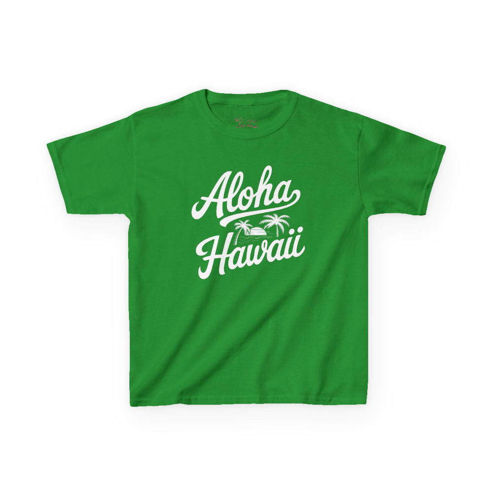 Gildan 5000B | Kids’ Tropical Vibes "Aloha Hawaii" Graphic Tee – Soft Cotton Summer T-Shirt