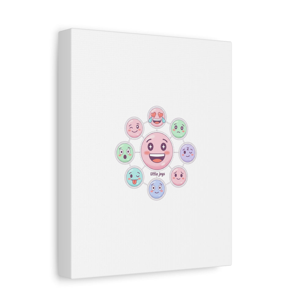 Hand-Drawn Emoticon Sticker Pattern Canvas | Cute Emoji Repeat Print