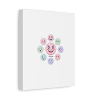 Hand-Drawn Emoticon Sticker Pattern Canvas | Cute Emoji Repeat Print