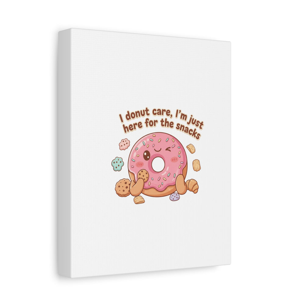Donut Snacks Pun Canvas | Food & Snack Humor, Cozy Kawaii Art