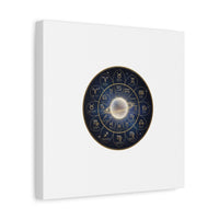 Zodiac Constellation Wheel Canvas, Astrology Art Print | Gold Foil Galaxy
