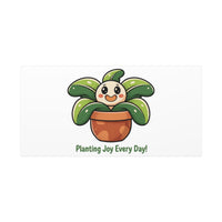 Planting Joy Every Day Canvas | Plant Parent Pun, Sage Cream Botanical Art