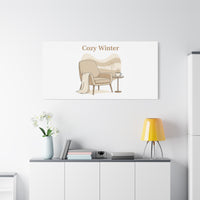 Cozy Winter minimal line art Canvas | Slow Life, soft life neutral wall decor