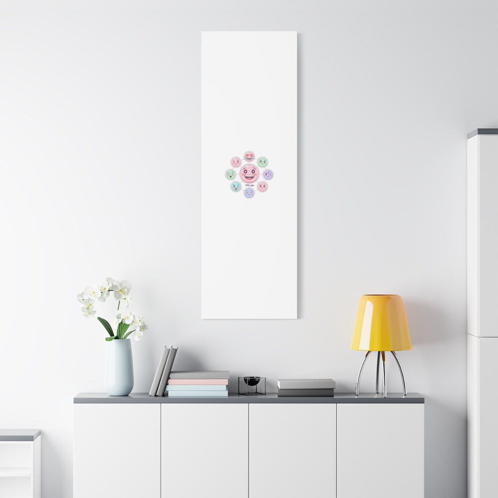 Hand-Drawn Emoticon Sticker Pattern Canvas | Cute Emoji Repeat Print