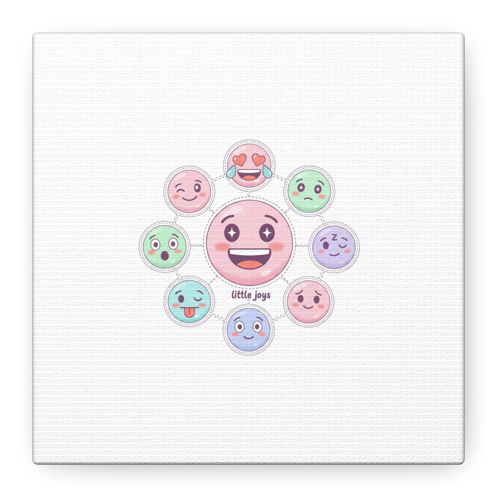 Hand-Drawn Emoticon Sticker Pattern Canvas | Cute Emoji Repeat Print
