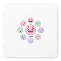 Hand-Drawn Emoticon Sticker Pattern Canvas | Cute Emoji Repeat Print