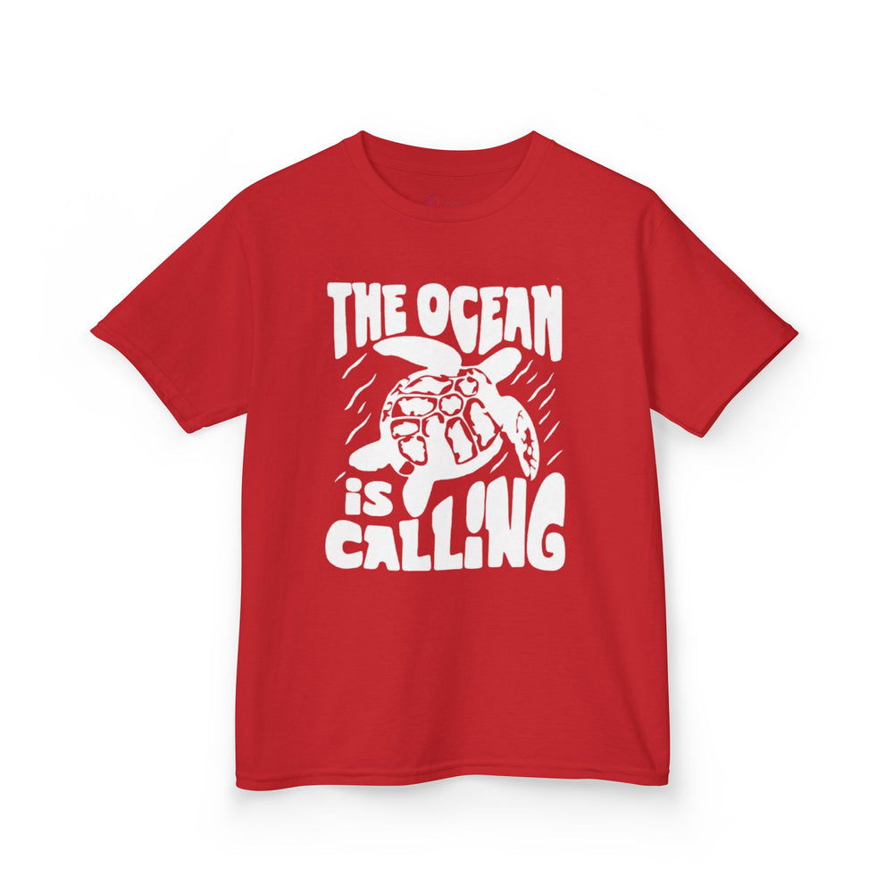 Gildan 5000B | Kids' Sea Turtle Adventure T-Shirt - "The Ocean is Calling" Graphic Tee
