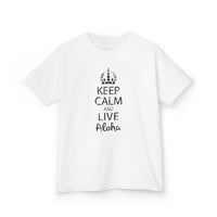 Gildan 5000B | Kids’ "Keep Calm and Live Aloha" Premium Cotton T-Shirt – Comfortable Summer Tee