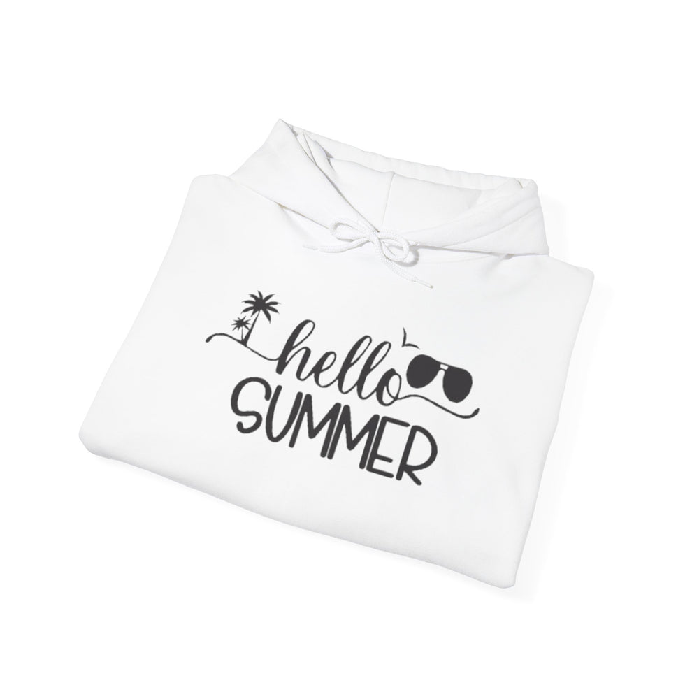 Gildan 18500 | Unisex "Summer Holiday" Sunset Graphic Hoodie – Tropical Palm & Wave Design – Premium Coastal Fleece Pullover