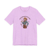 Bella+Canvas 3001 | Heartbreaker With Grit Tee | Western Valentine cowgirl, boot heart design