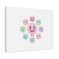 Hand-Drawn Emoticon Sticker Pattern Canvas | Cute Emoji Repeat Print