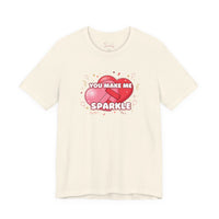 Bella+Canvas3001 | You Make Me Sparkle T-Shirt | Galentine's Friendship Tee, Pink Heart Design