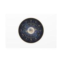 Zodiac Constellation Wheel Canvas, Astrology Art Print | Gold Foil Galaxy