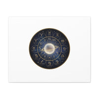 Zodiac Constellation Wheel Canvas, Astrology Art Print | Gold Foil Galaxy