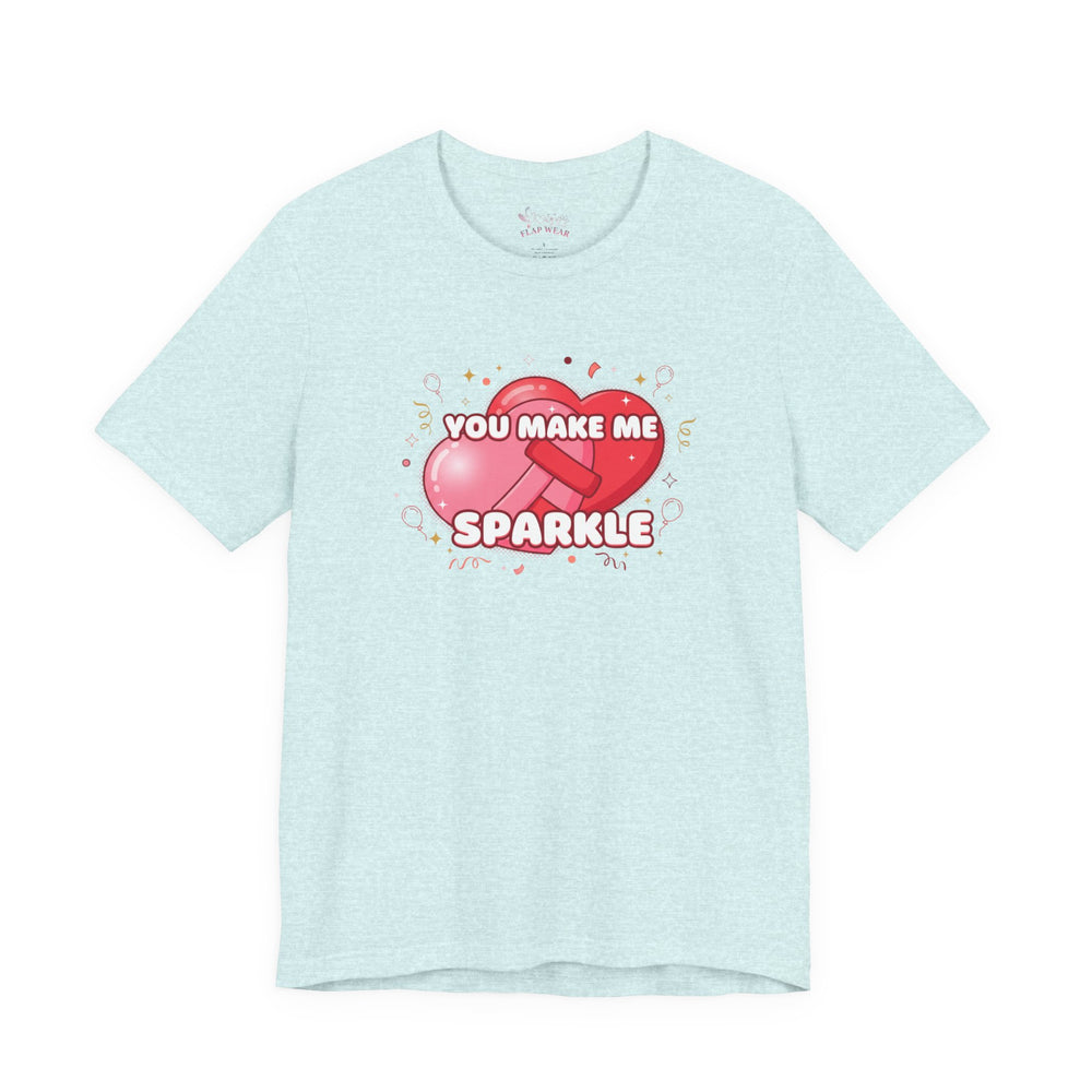 Bella+Canvas3001 | You Make Me Sparkle T-Shirt | Galentine's Friendship Tee, Pink Heart Design