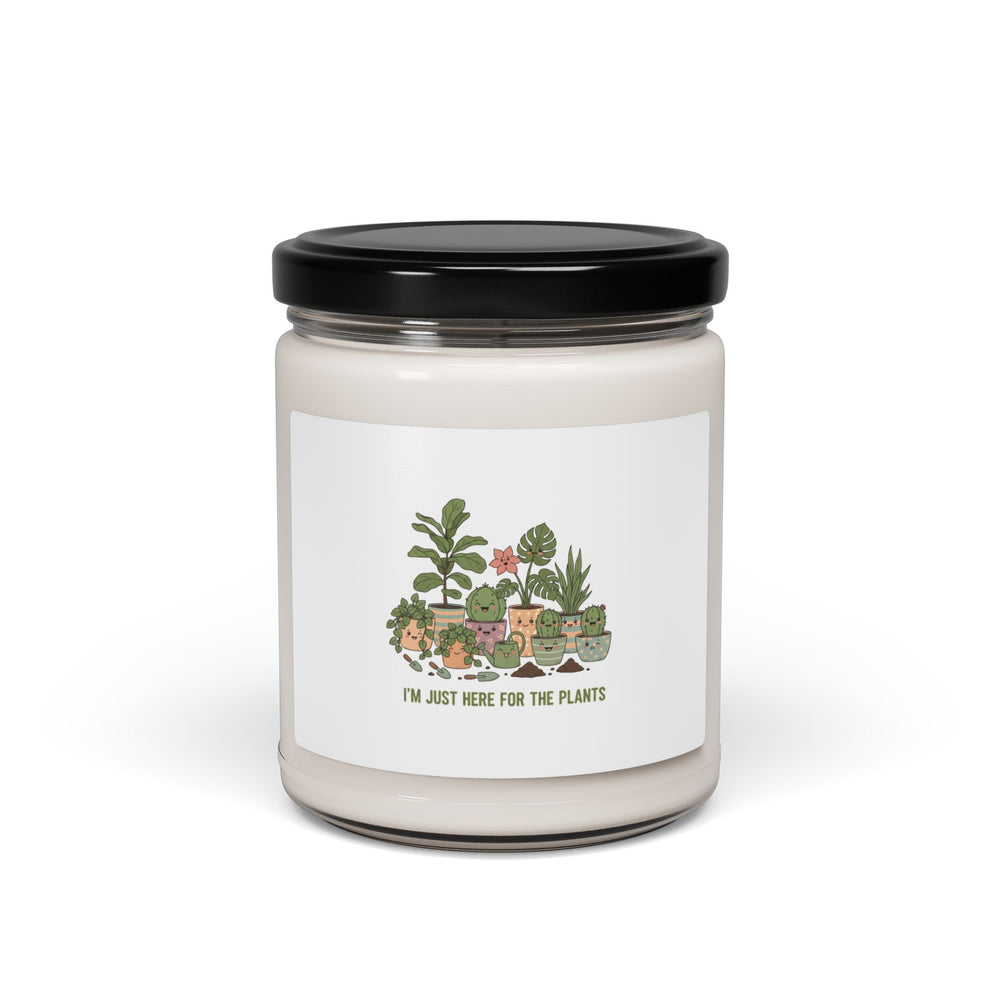 I’m Just Here for the Plants Soy Candle | Plant Parent Pun, Sage Cream