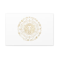 Gold Leo Zodiac Canvas, Astrological Constellation Art | Metallic Lion Wall Art
