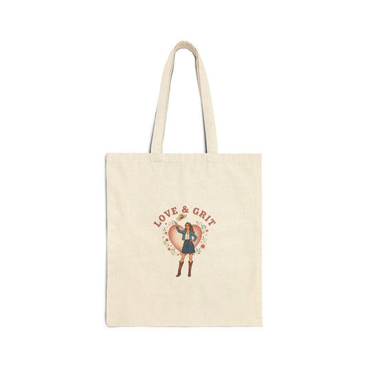 Love & Grit Cowgirl Tote | Western Valentine, Boot Heart Design