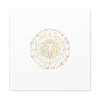 Gold Leo Zodiac Canvas, Astrological Constellation Art | Metallic Lion Wall Art
