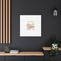 Cozy Winter minimal line art Canvas | Slow Life, soft life neutral wall decor