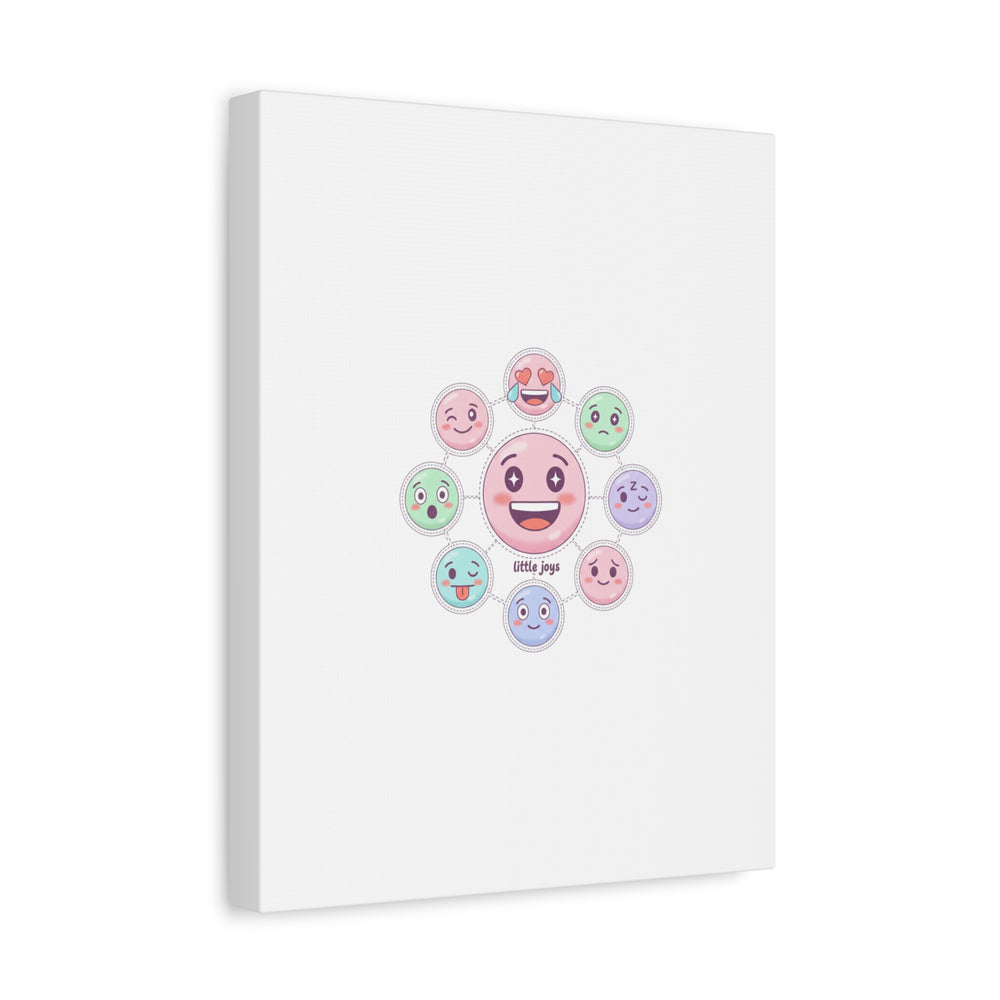 Hand-Drawn Emoticon Sticker Pattern Canvas | Cute Emoji Repeat Print