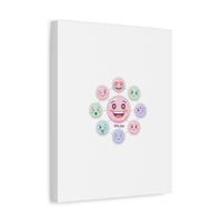Hand-Drawn Emoticon Sticker Pattern Canvas | Cute Emoji Repeat Print