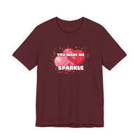 Bella+Canvas3001 | You Make Me Sparkle T-Shirt | Galentine's Friendship Tee, Pink Heart Design